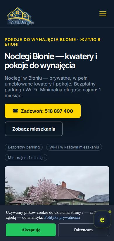 Strona WWW w wersji mobilnej